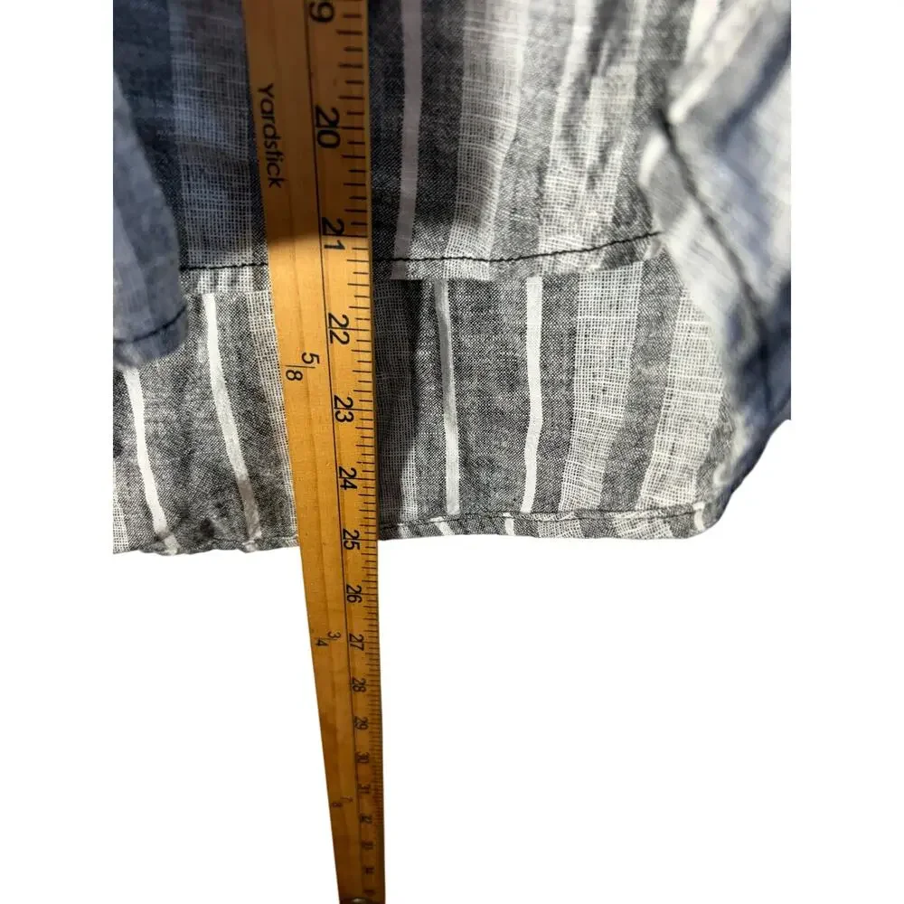 Pilcro Anthropologie Linen Blend Henley Surf Top Short Sleeves Size Small - Picture 6 of 10